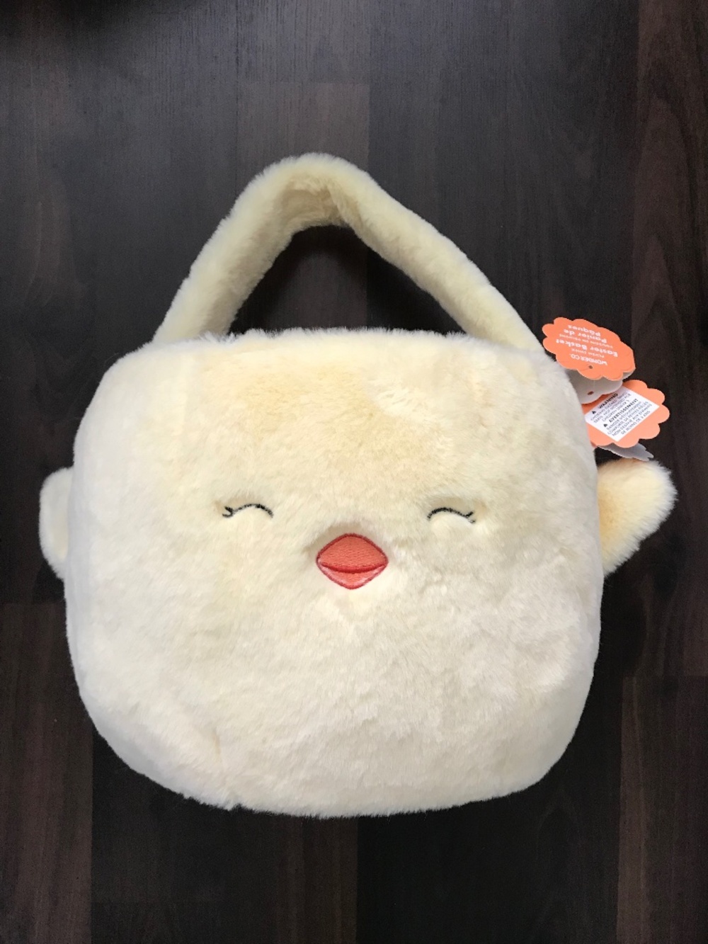 NWT WONDER CO Indigo Plush Chick Easter Basket Smiling Cute Fluffy